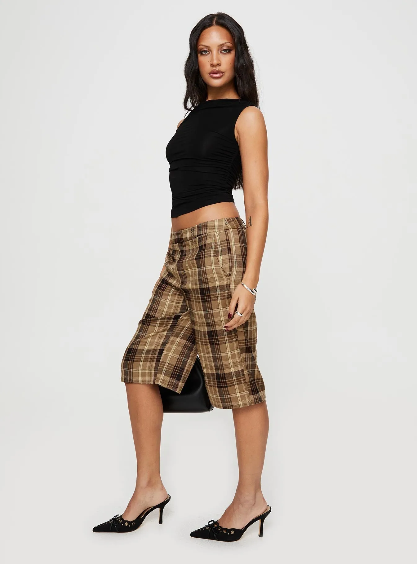 Kurt Culottes Chocolate Check NonRestrictiveFit
