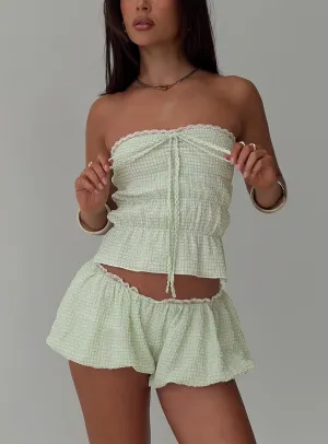 Lightweight Layering Short And Sweet Shorts Green Check