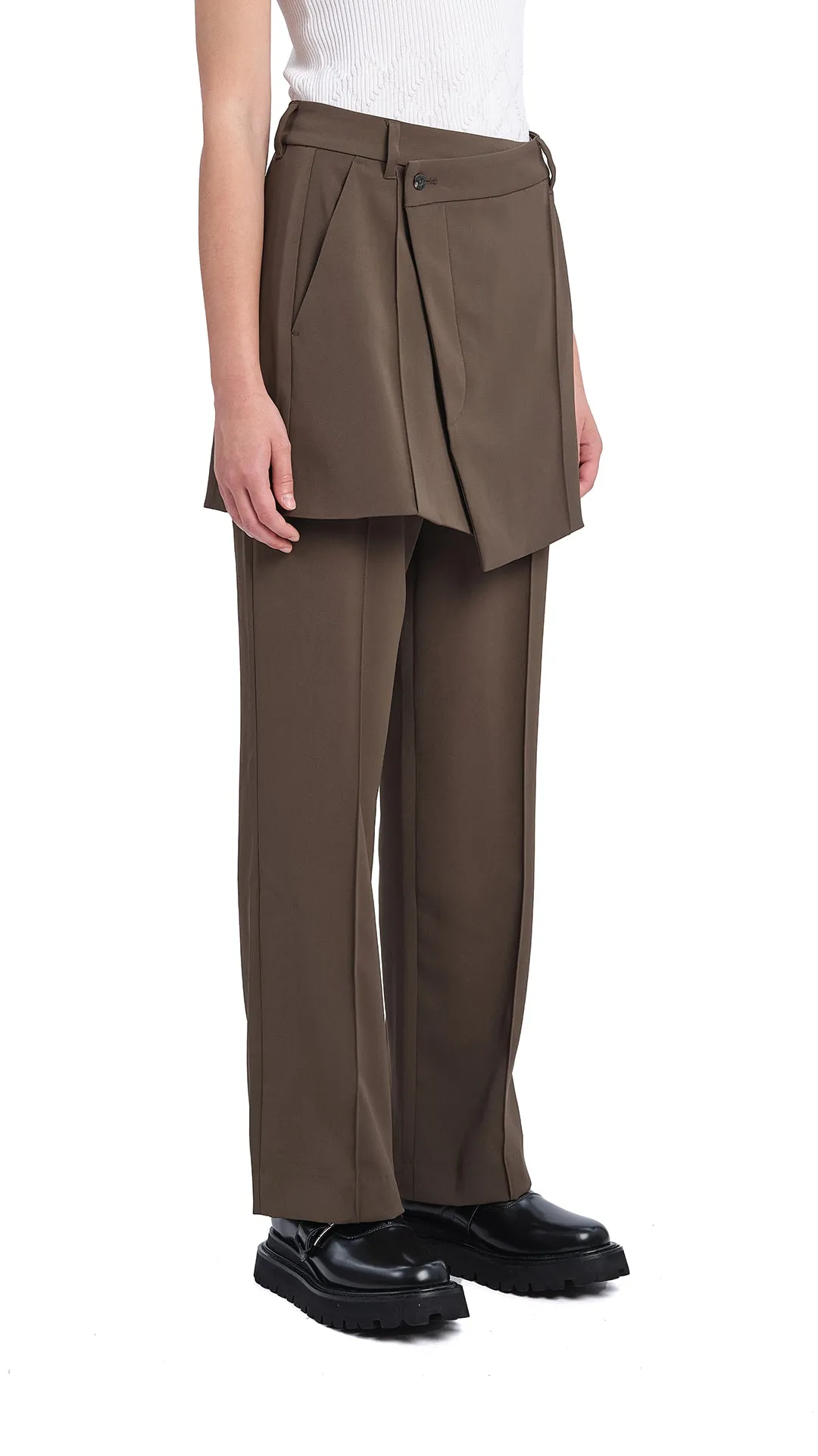 2 in 1 Straight-Fit Pants HighNeckStyle