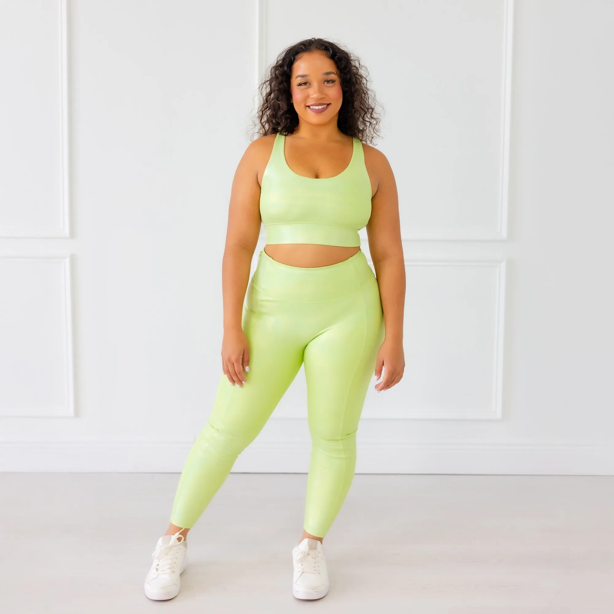 Layered Seam Construction Form Fitting Sage Prism Leggings