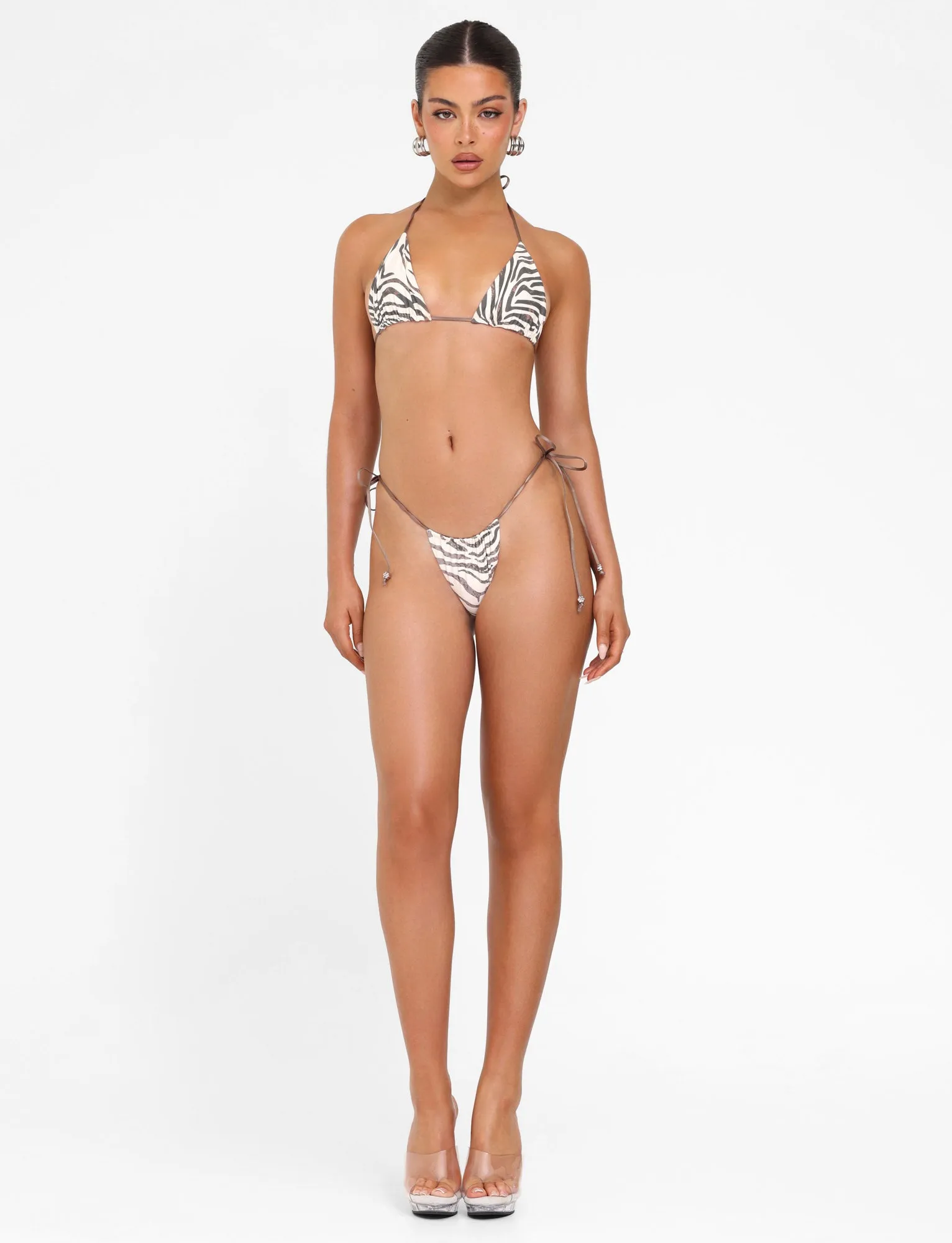 Ombre-Effect Tension Control System AVE BIKINI BOTTOM - NEUTRAL : ZEBRA