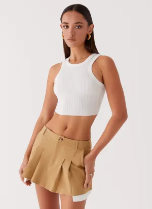 Tegan Cargo Mini Skirt - Tan Cool Elegance Fit Clean