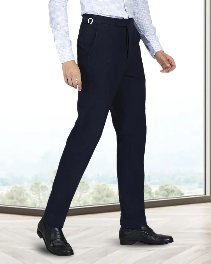 Modern Design Urban appeal EZS Navy Wool Flannel Pant