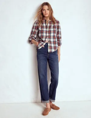 Mid Rise Stretch Jeans-Dark Vintage Classic Wear Morning Stroll