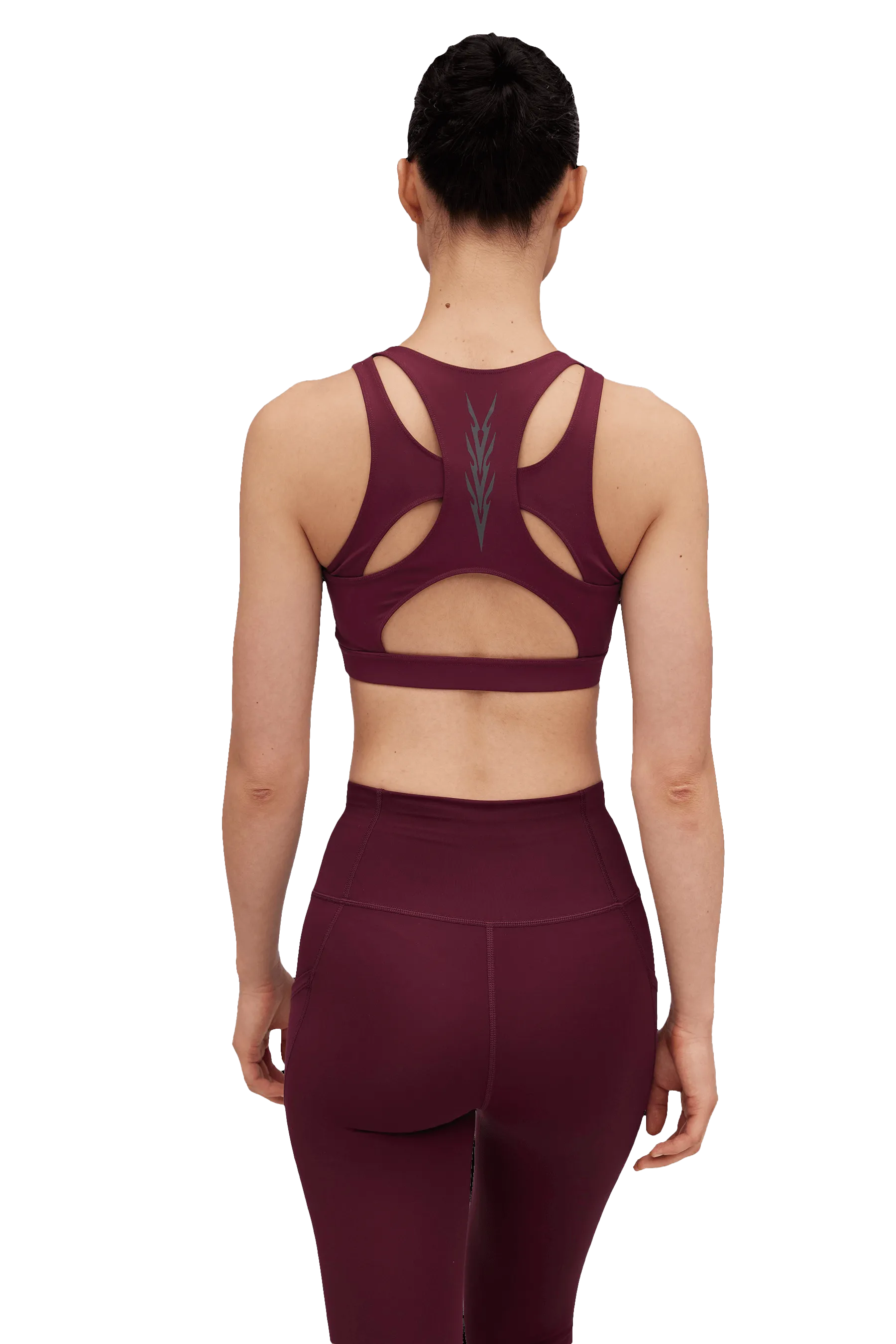 SPORTS BRA CUT OUT - Burgundy Durable Material Stretch stitching seams