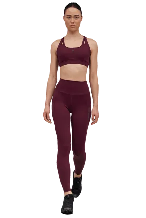Knee support Tight fit seams SPORTS BRA CUT OUT - Burgundy