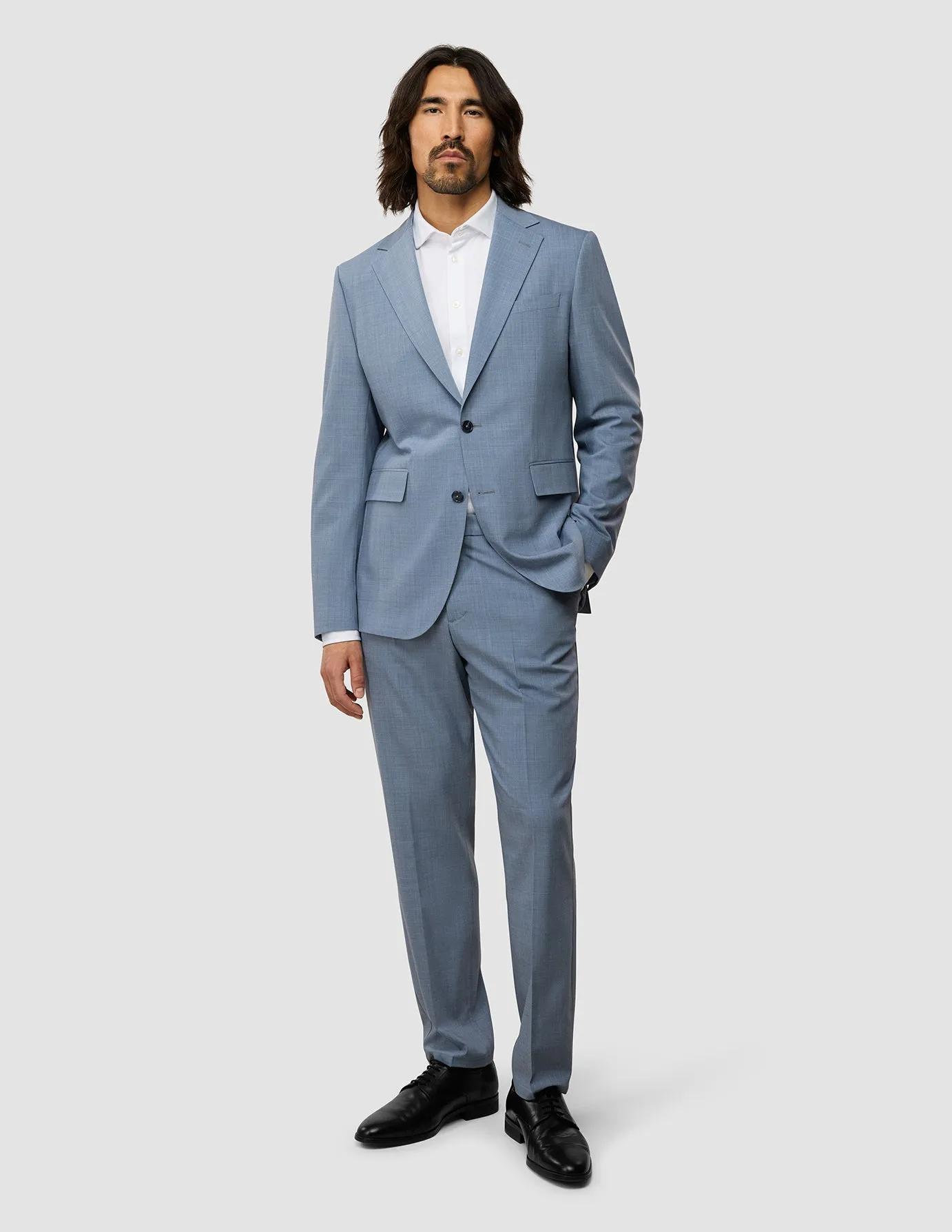 Quick Pack Tech Wool Suit Pants Regular Light Blue