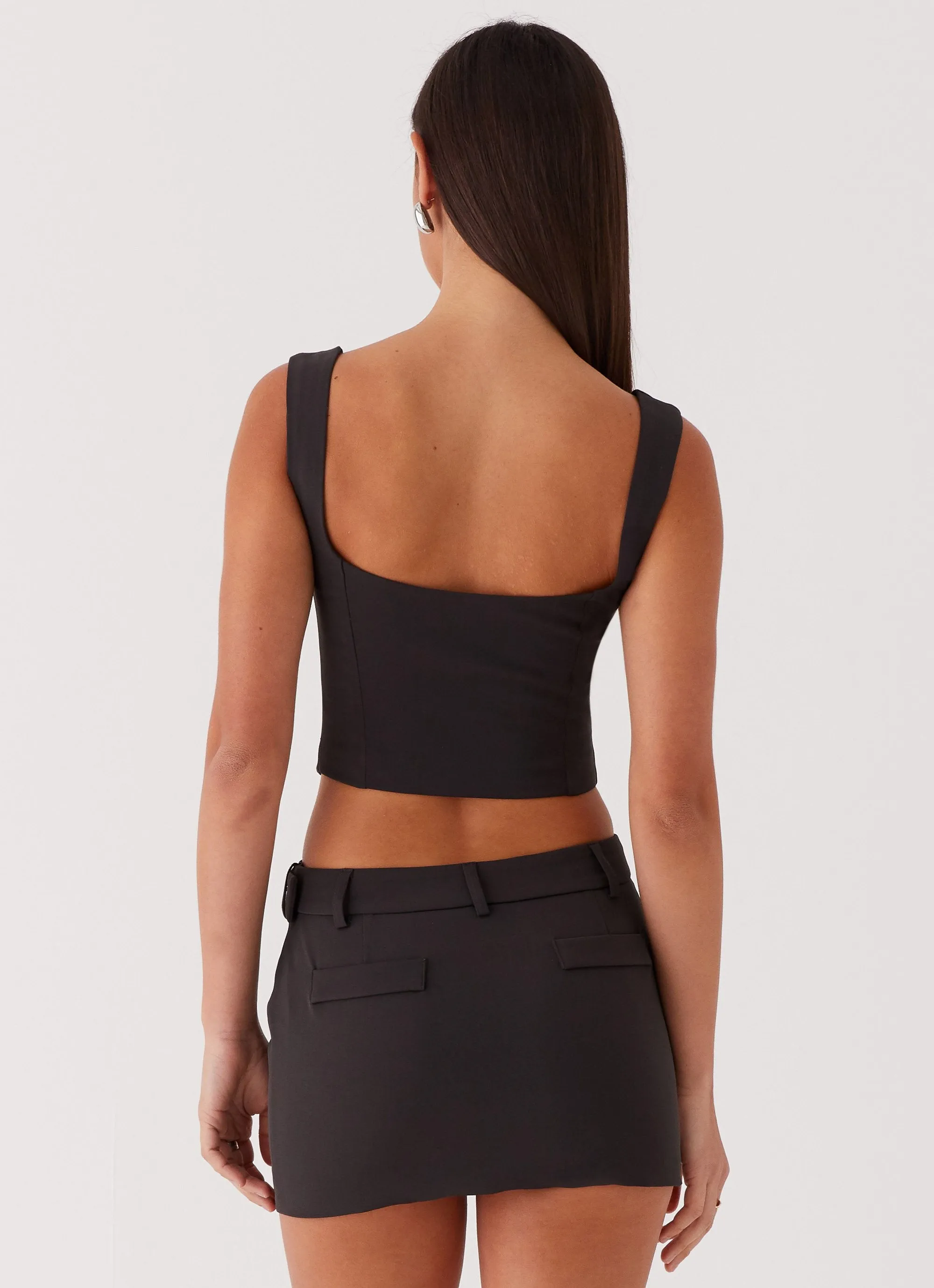 Stylish Mood foldable Too Many Nights Belt Mini Skirt - Black