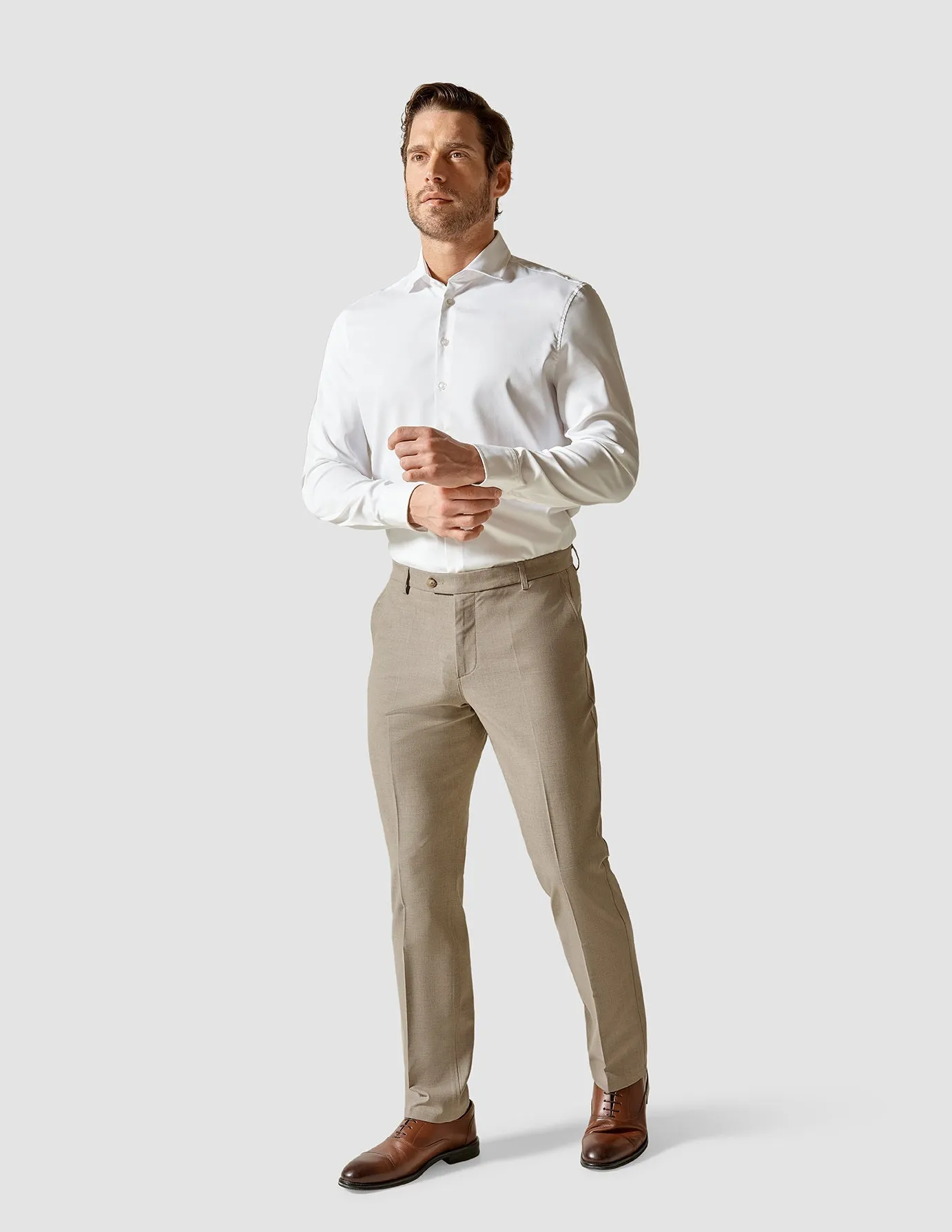 Essential Suit Pants Regular Beige Melange Stretch Fit Wear Functional Layer