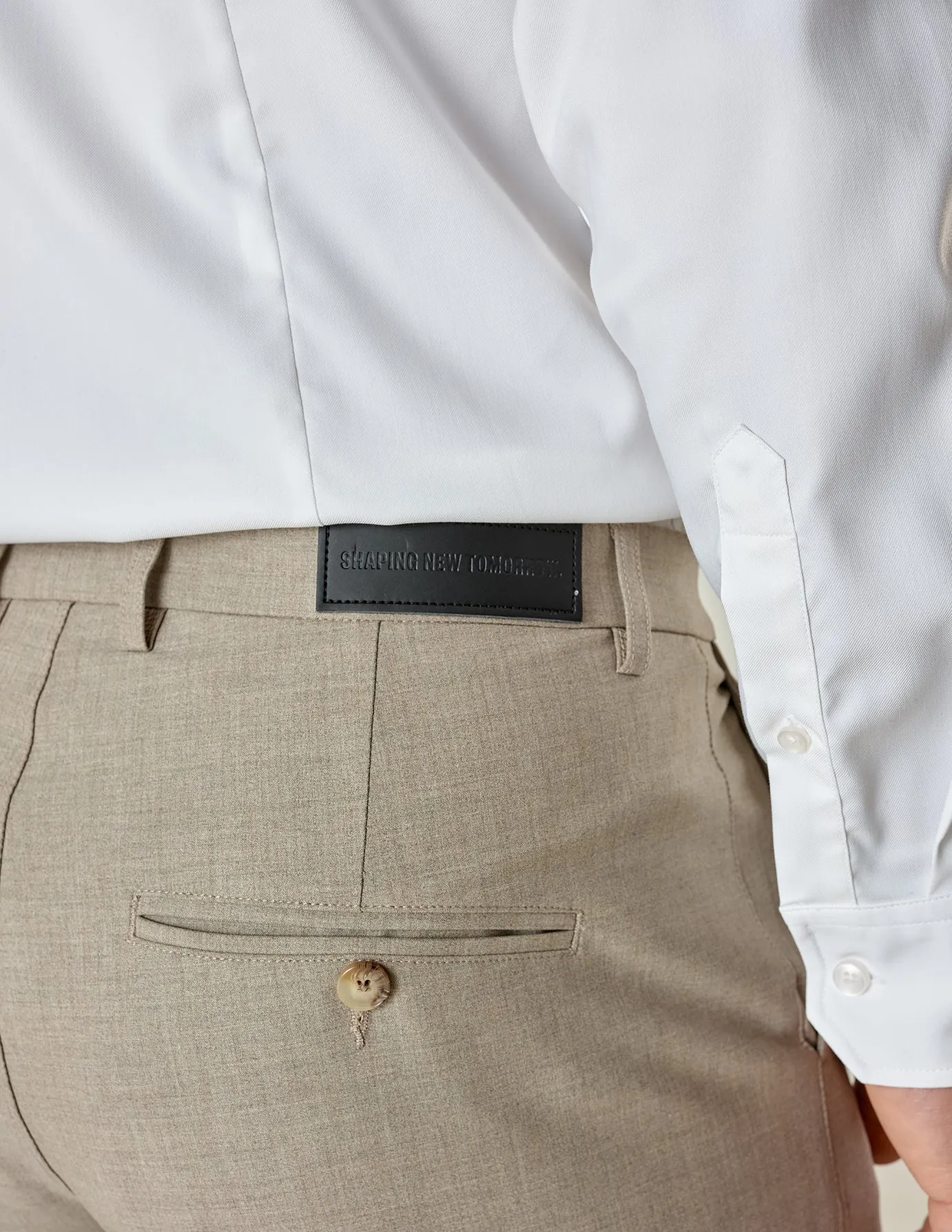 Essential Suit Pants Regular Beige Melange Cozy And Stylish Tear Resistant Fabric