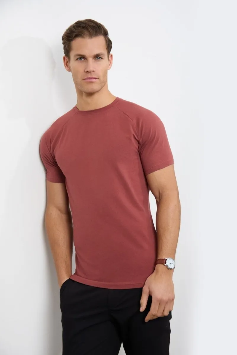 Weekend Fashion 5 Pack Athletic Fit Crew Neck T-Shirt in Faded Terracotta/ Dusty Lilac/ Blue/ Sage/ Sand