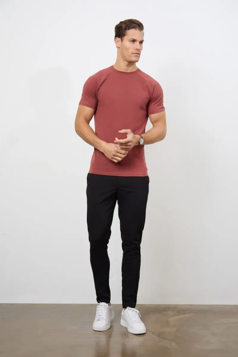 Breathable fabric Comfortable and Chic 5 Pack Athletic Fit Crew Neck T-Shirt in Faded Terracotta/ Dusty Lilac/ Blue/ Sage/ Sand