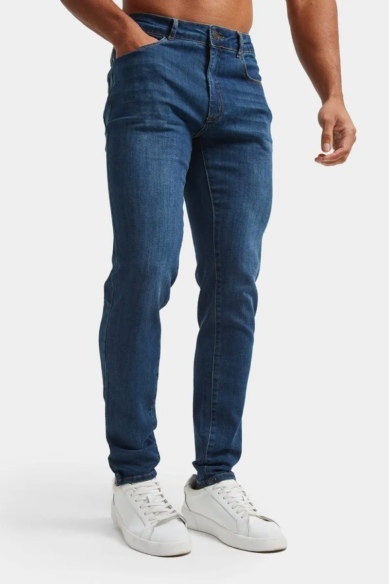 Everyday Shopping Day Athletic Fit Jeans in Dark Blue