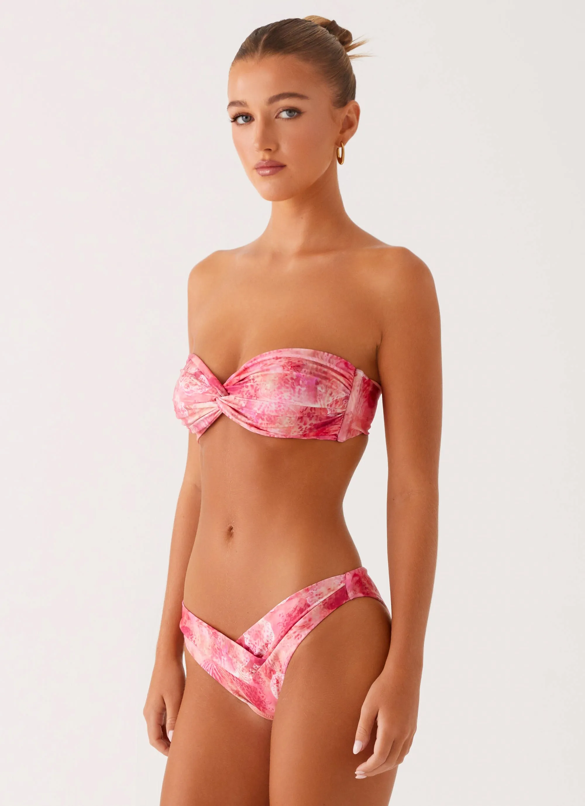 Biodegradable Fabric Delta Bandeau Bikini Top - Flamingo Fling