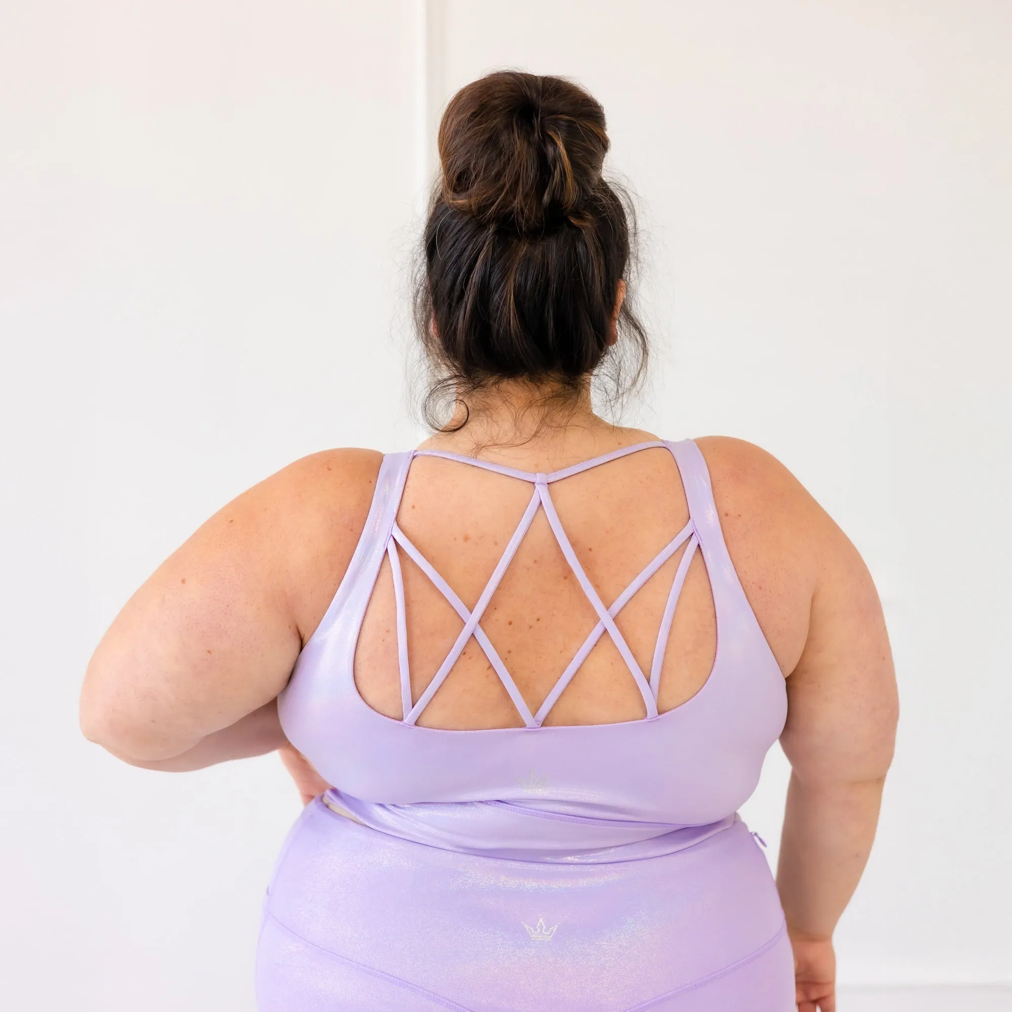 Lavender Prism Sports Bra Seamless Closure Ankle Support