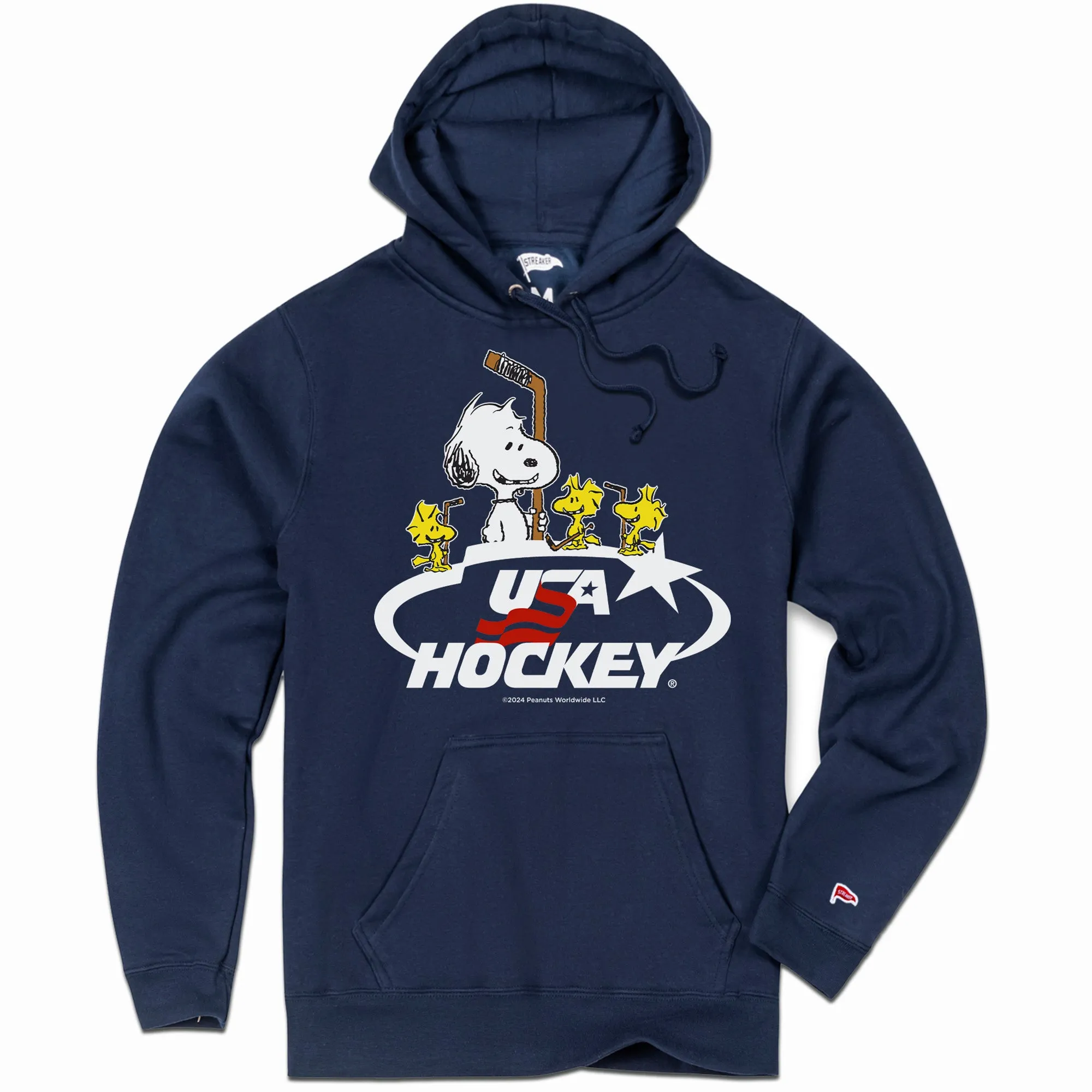 Peanuts x USA Hockey Chiclets Hoodie Layered Hem Design group style