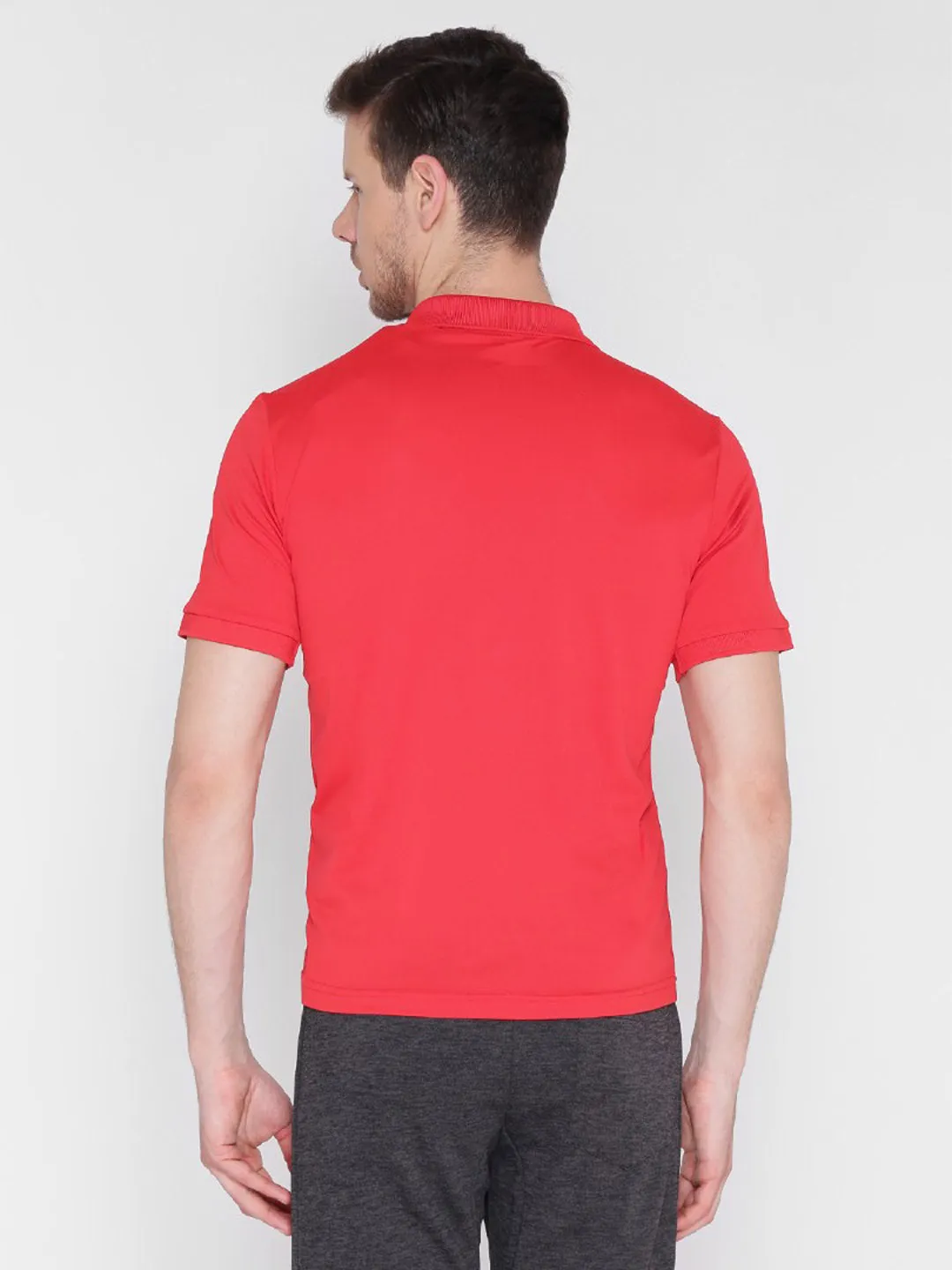 Alcis Men Red Running Polo T-Shirt Office To Outing Summer Party