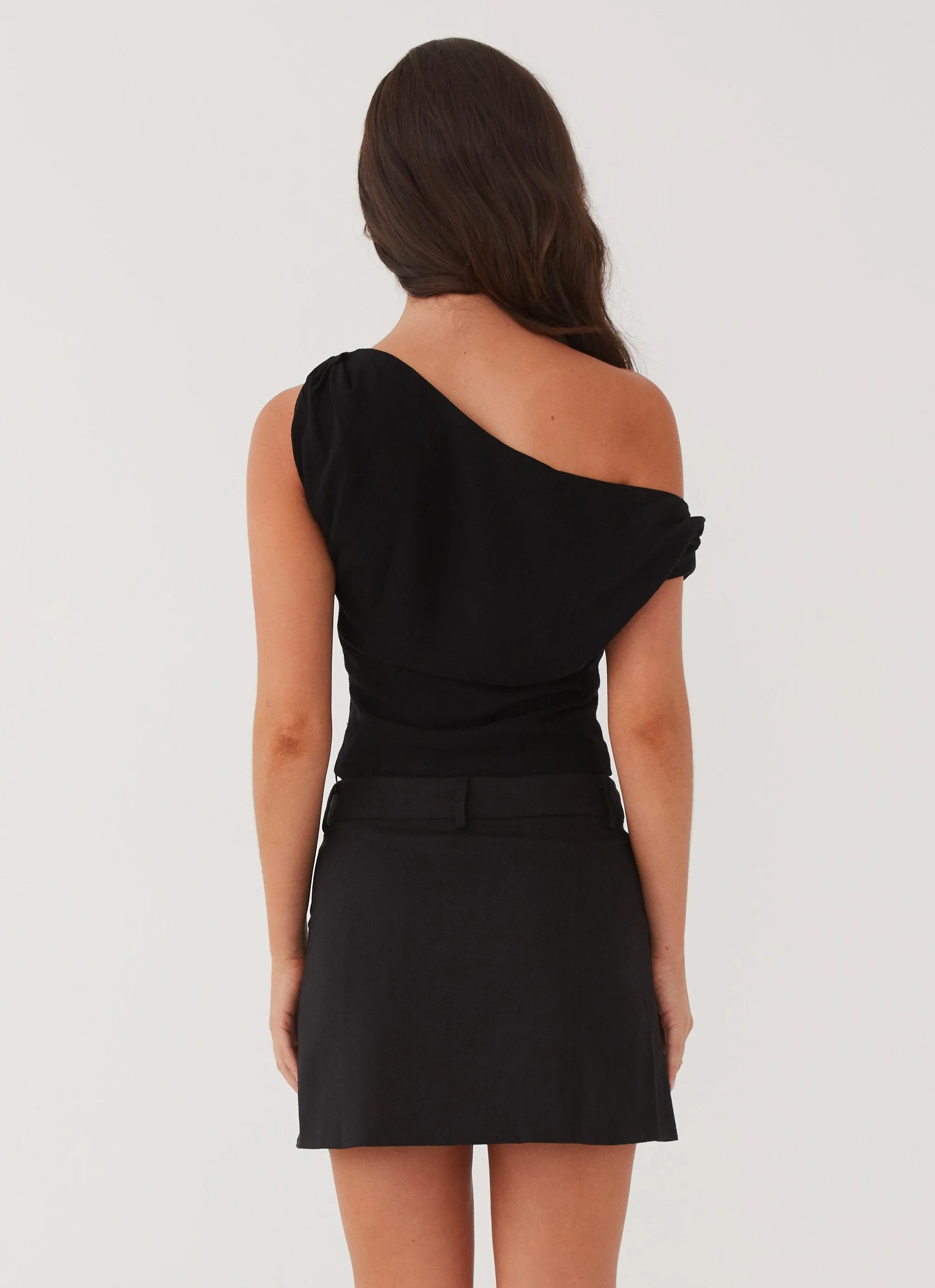 Marissa Linen Mini Skirt - Black Comfortable Design Wear Sophisticated cocktail dress