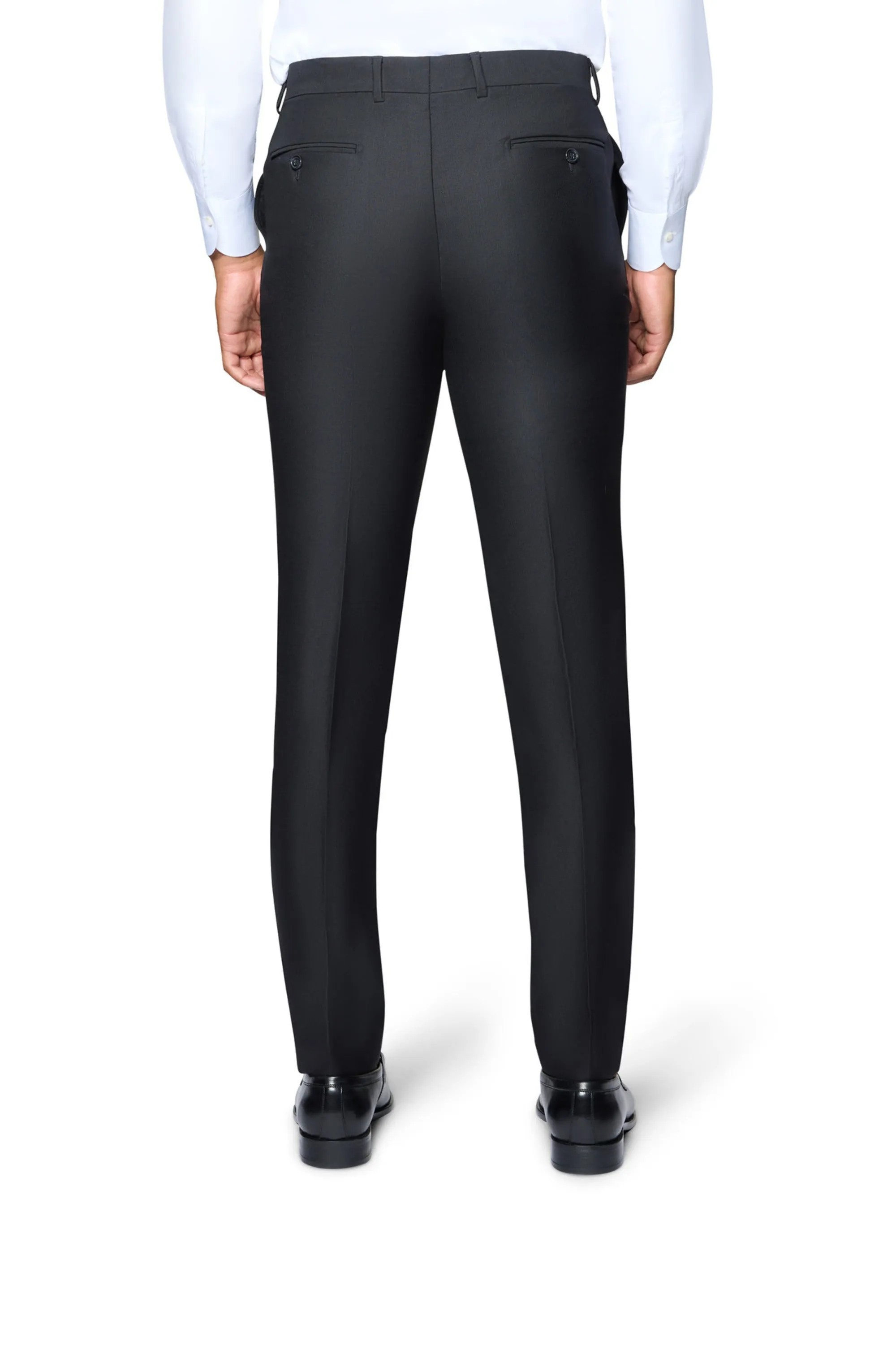 Bergamo Elegant Wool Slacks - Black Flexible Layer