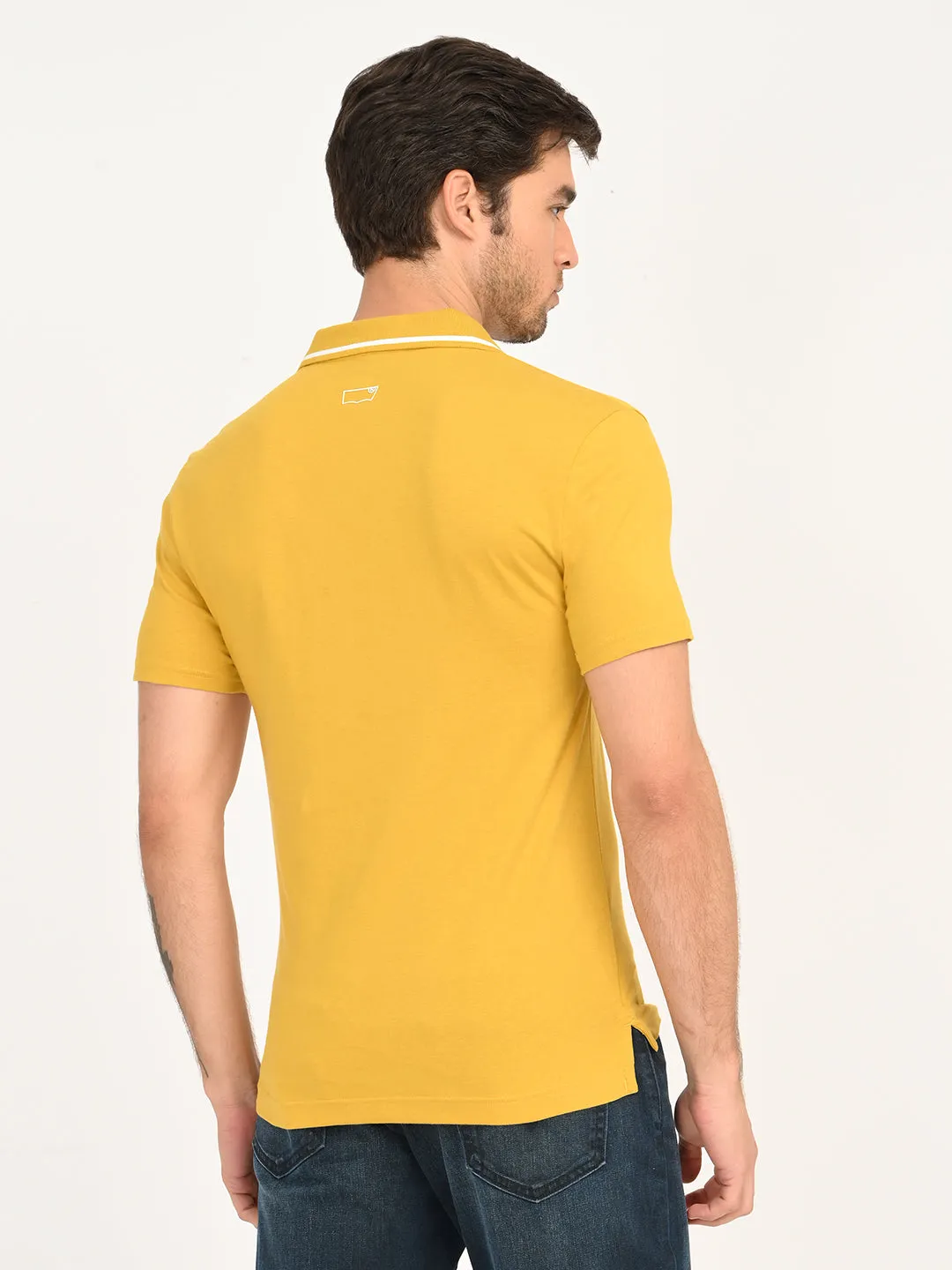 Layering Essential Men's Solid Yellow Polo T-Shirt