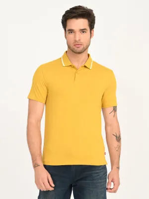 Men's Solid Yellow Polo T-Shirt Clubhouse Ready