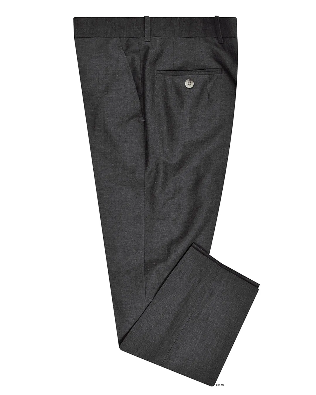 Vitale Barberis Canonico -  Dark Grey Wool Linen Dress Pant Soft Brushed Lining