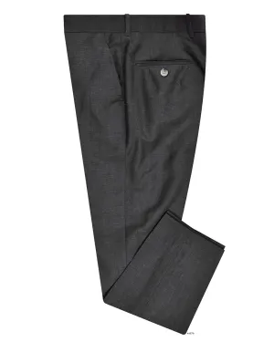 Vitale Barberis Canonico -  Dark Grey Wool Linen Dress Pant Soft Brushed Lining