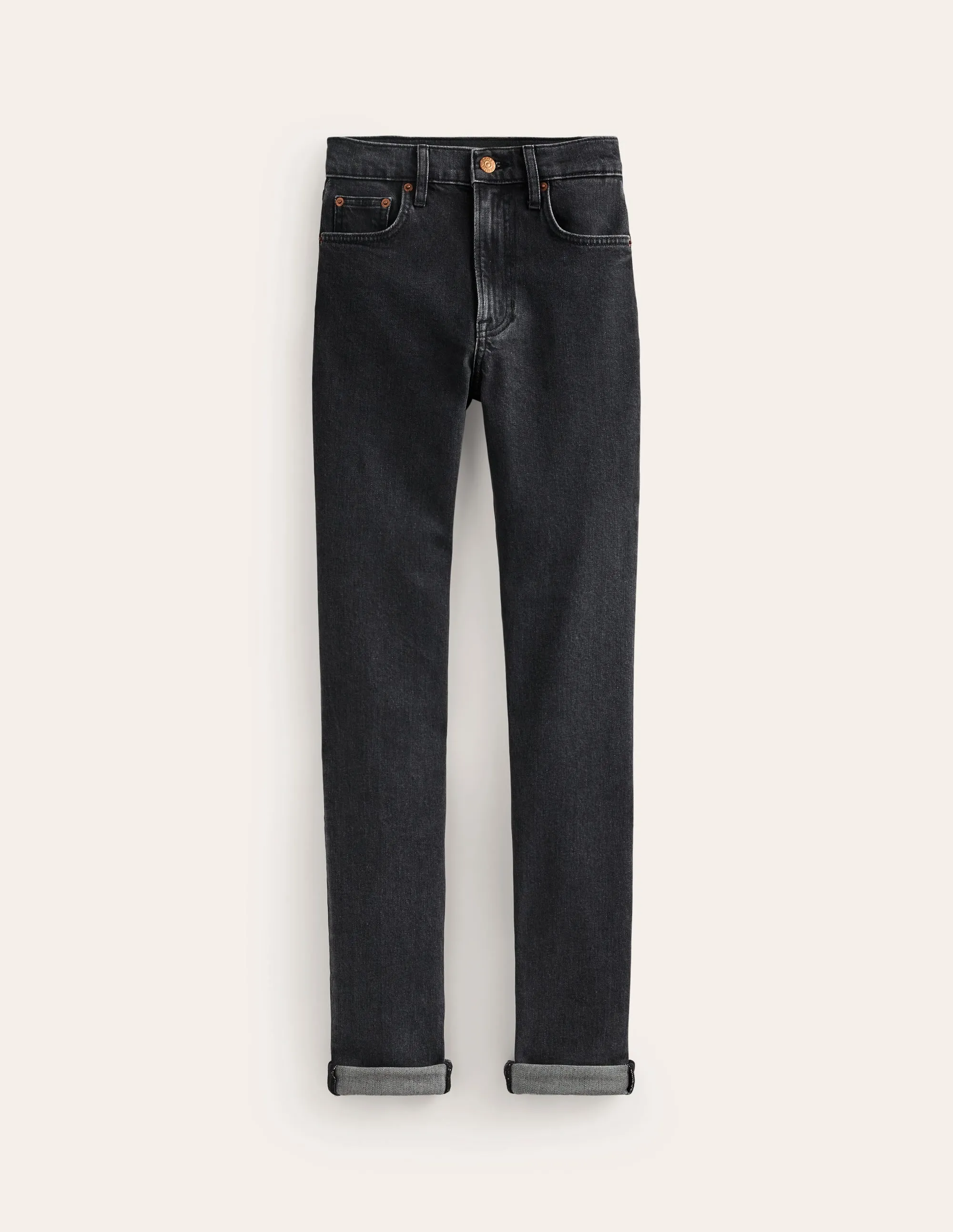 Earthy Soft Girlfriend Jeans-Washed Black