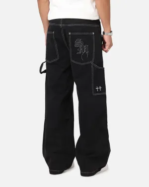 Travel Outfit Street Fashion Creative Look Saint Morta Amplus Fray Carpenter Jeans Contrast Black
