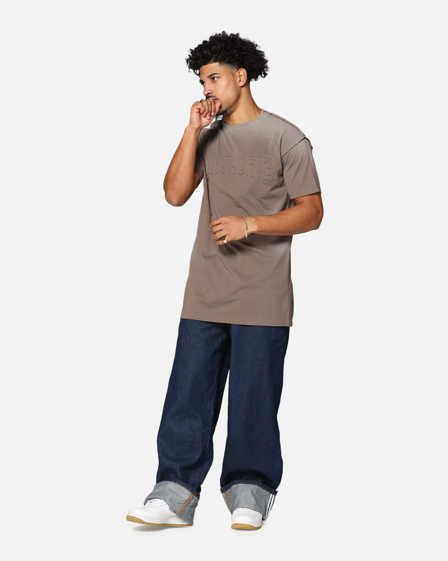 Minimal Wear Saint Morta Amplus Selvedge Cuffed Jeans Indigo/Tan