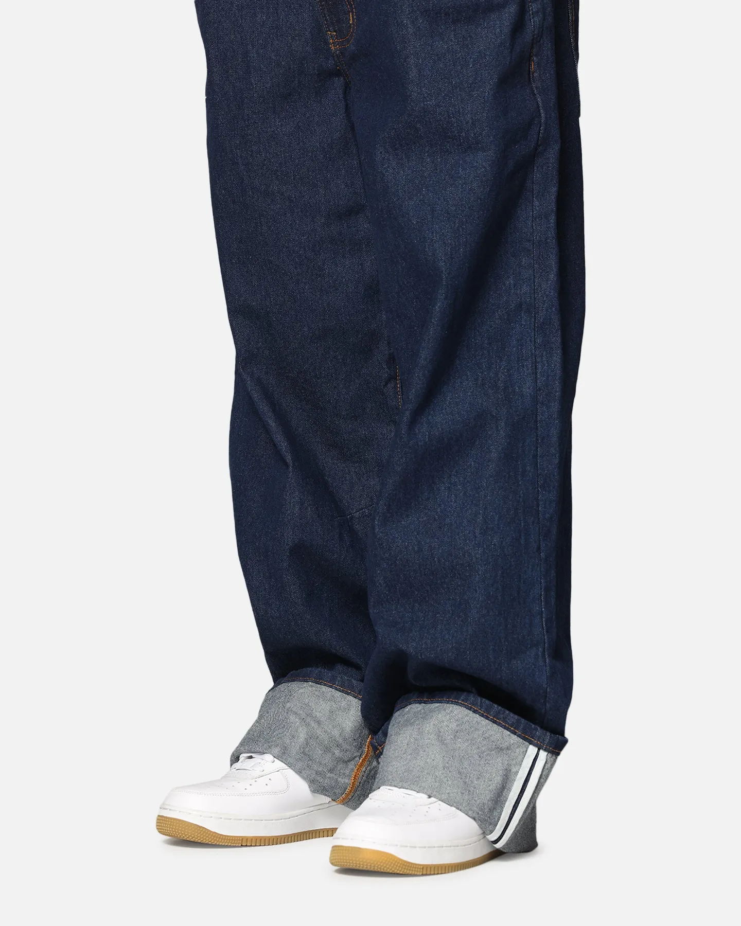 Morning Stroll Professional Wear Brunch Outfit Saint Morta Amplus Selvedge Cuffed Jeans Indigo/Tan