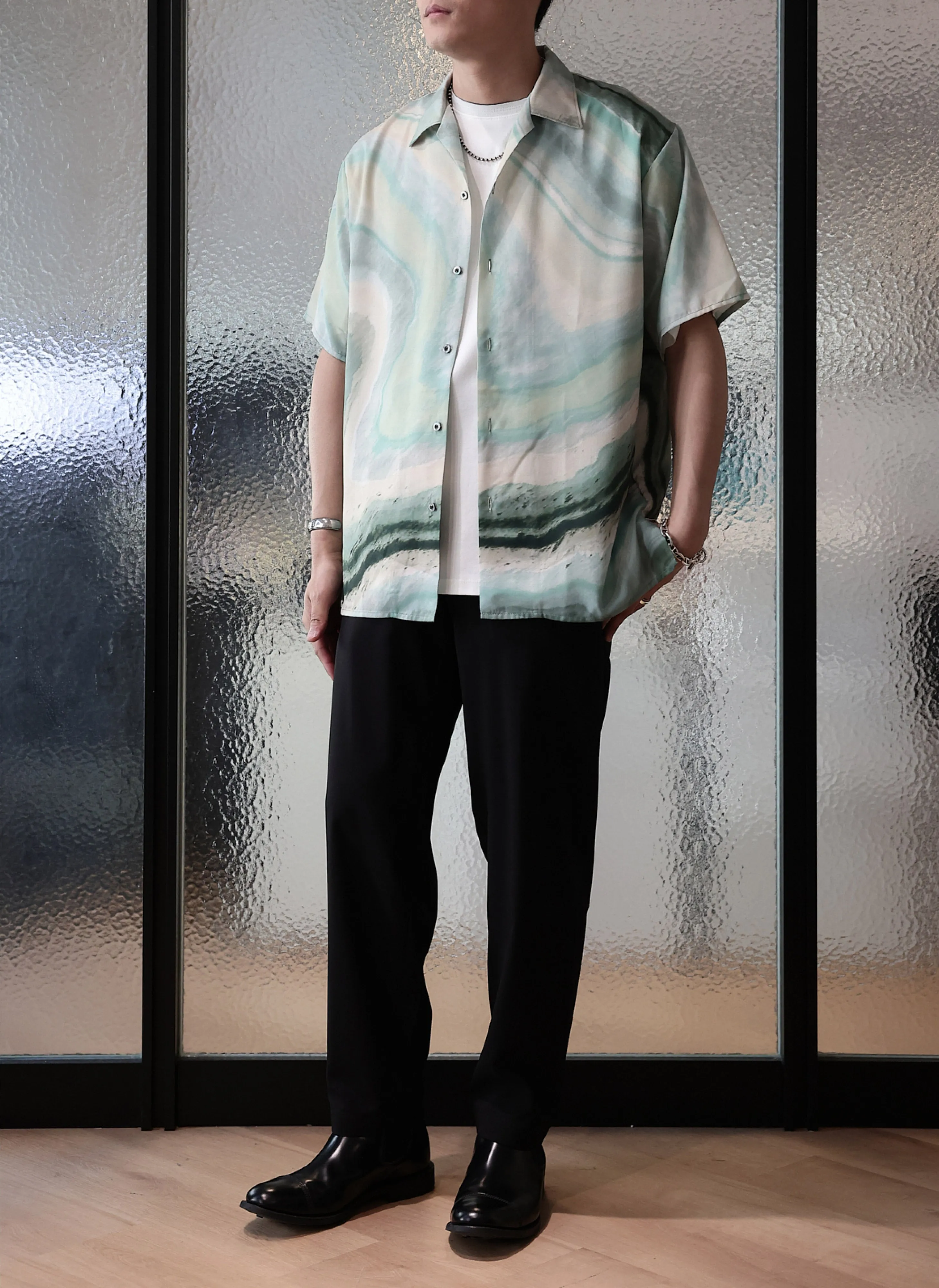 Polyester Wide Tapered Easy Pants Focus Mood
