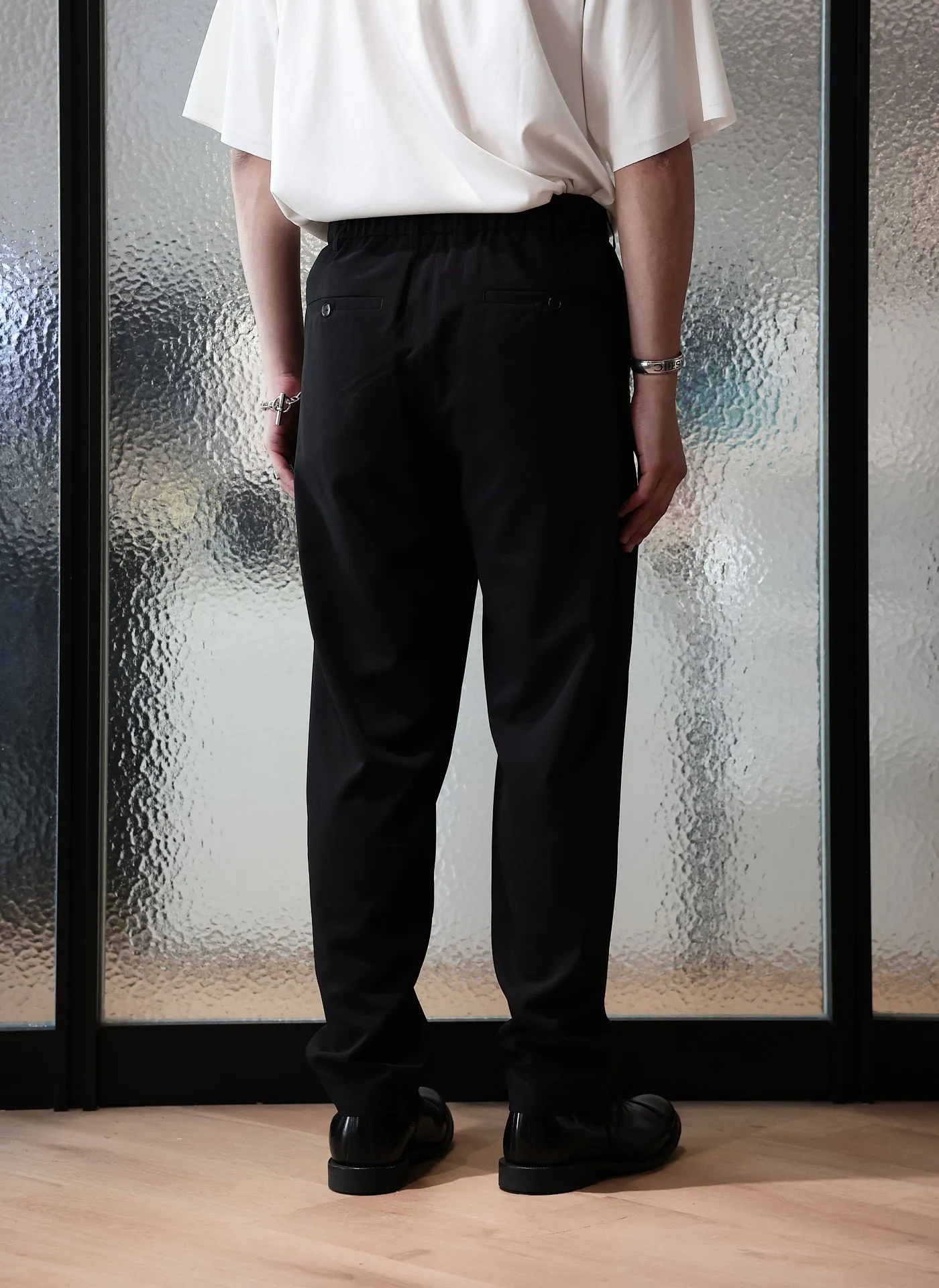 Polyester Wide Tapered Easy Pants Convertible Style