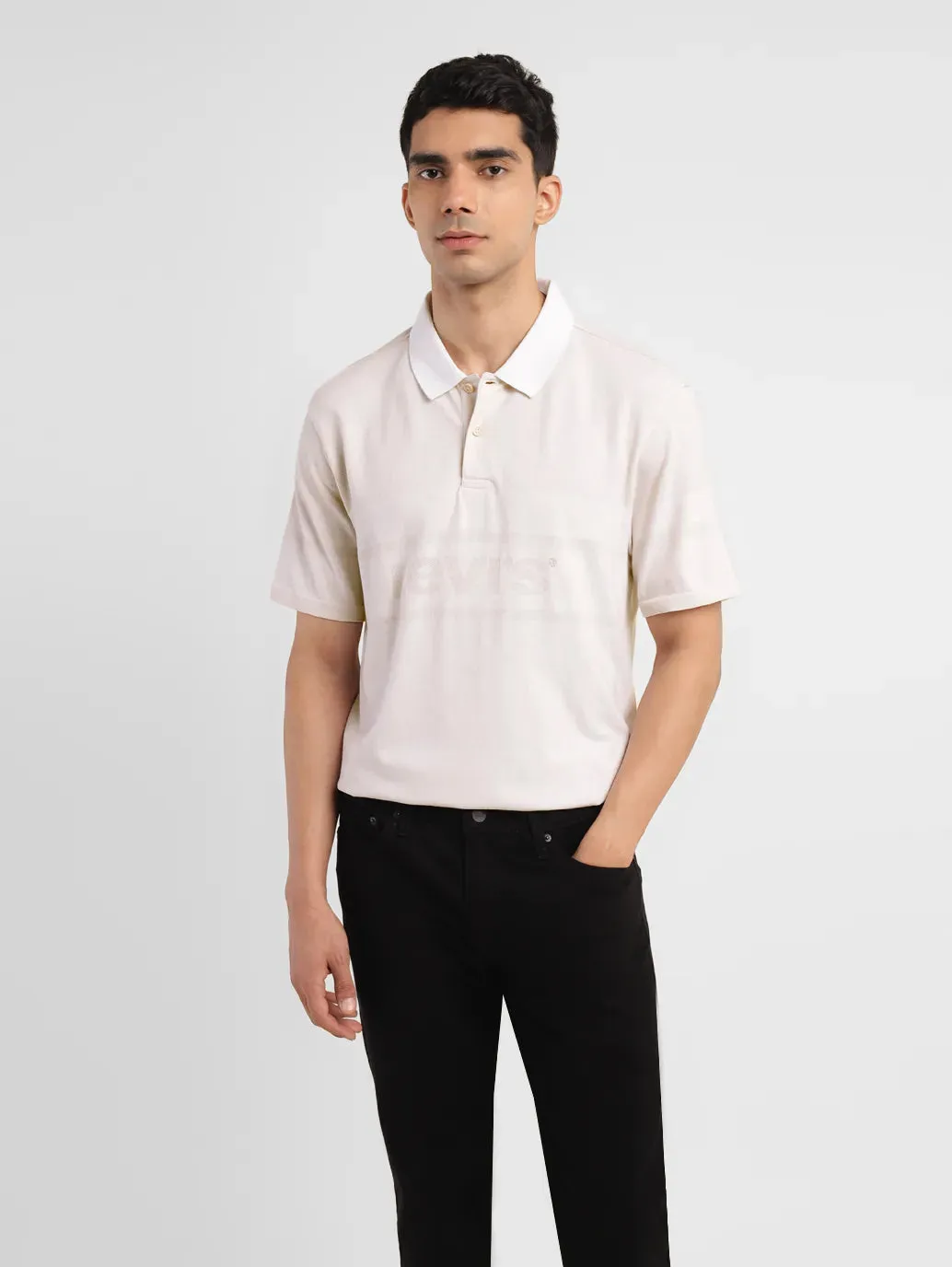 Men's Brand Logo Slim Fit Polo T-shirt Corporate Dress Code Yarn Dyed Collar