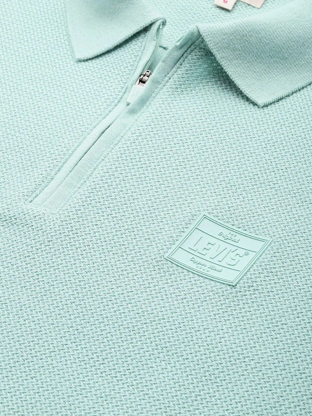 DoubleLayered Hem Binding Dress Up Or Down Men's Textured Slim Fit Polo T-Shirt