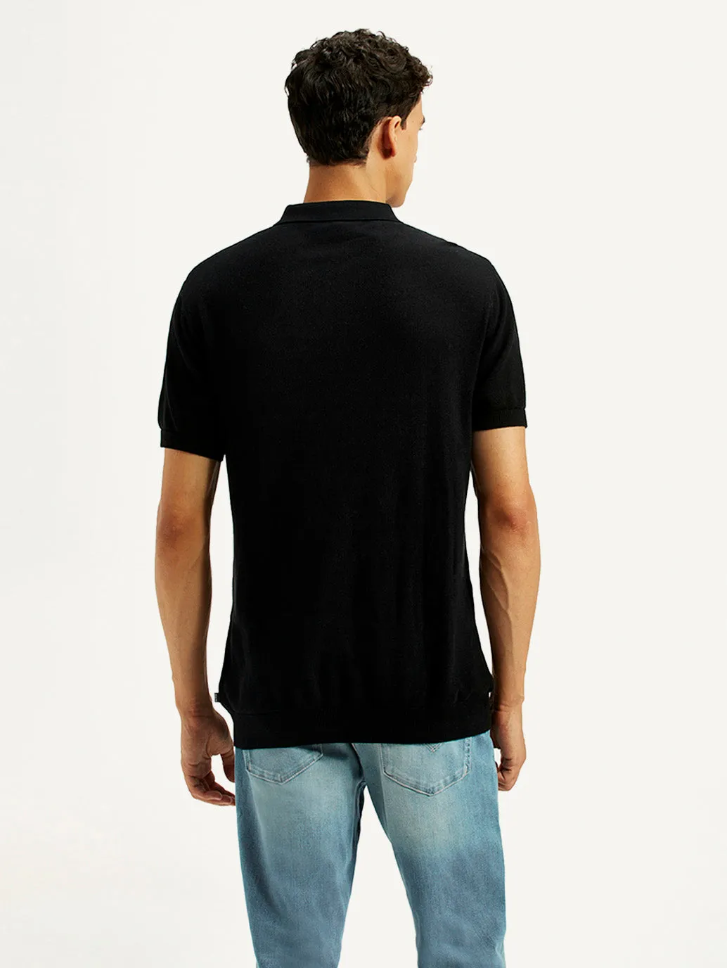 Durable Fabric Men's Redloop Textured Slim Fit Polo T-Shirt