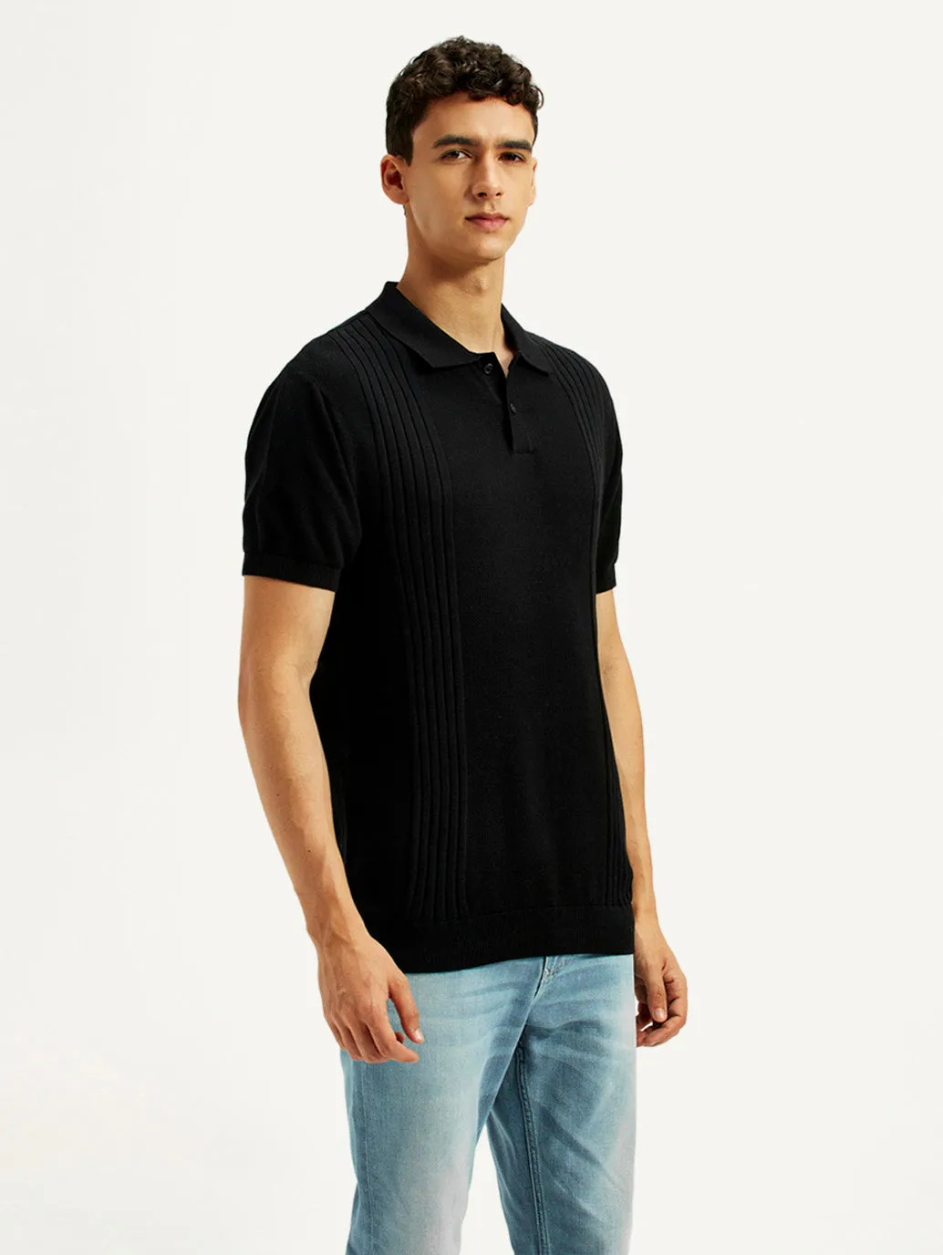 Golf Course Men's Redloop Textured Slim Fit Polo T-Shirt