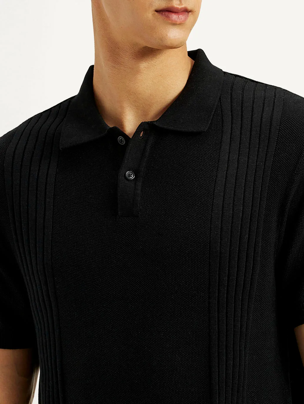 Men's Redloop Textured Slim Fit Polo T-Shirt QuickDry Material