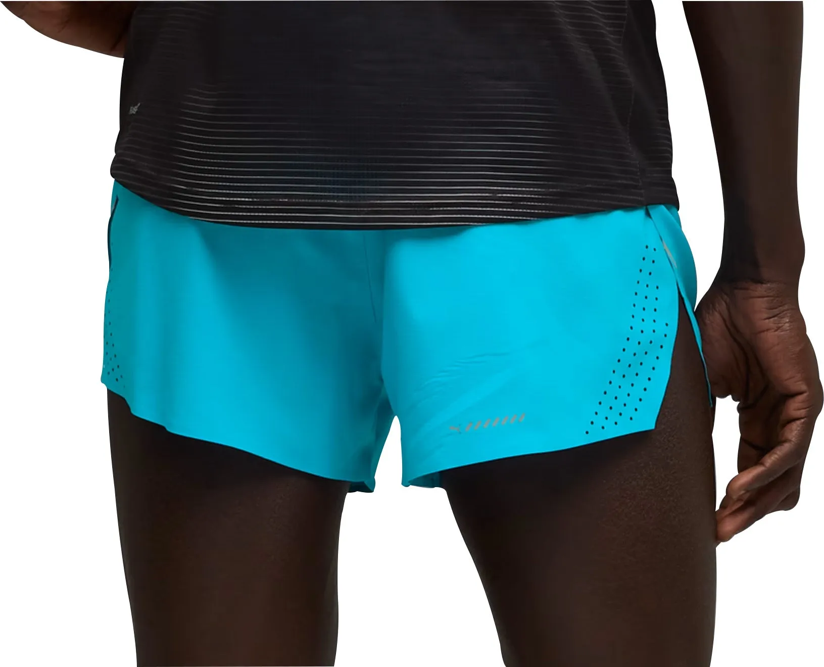 Clean Fabric Mood Wear Puma Raceday Ultraweave 3 Inch Split Mens Running Shorts - Blue