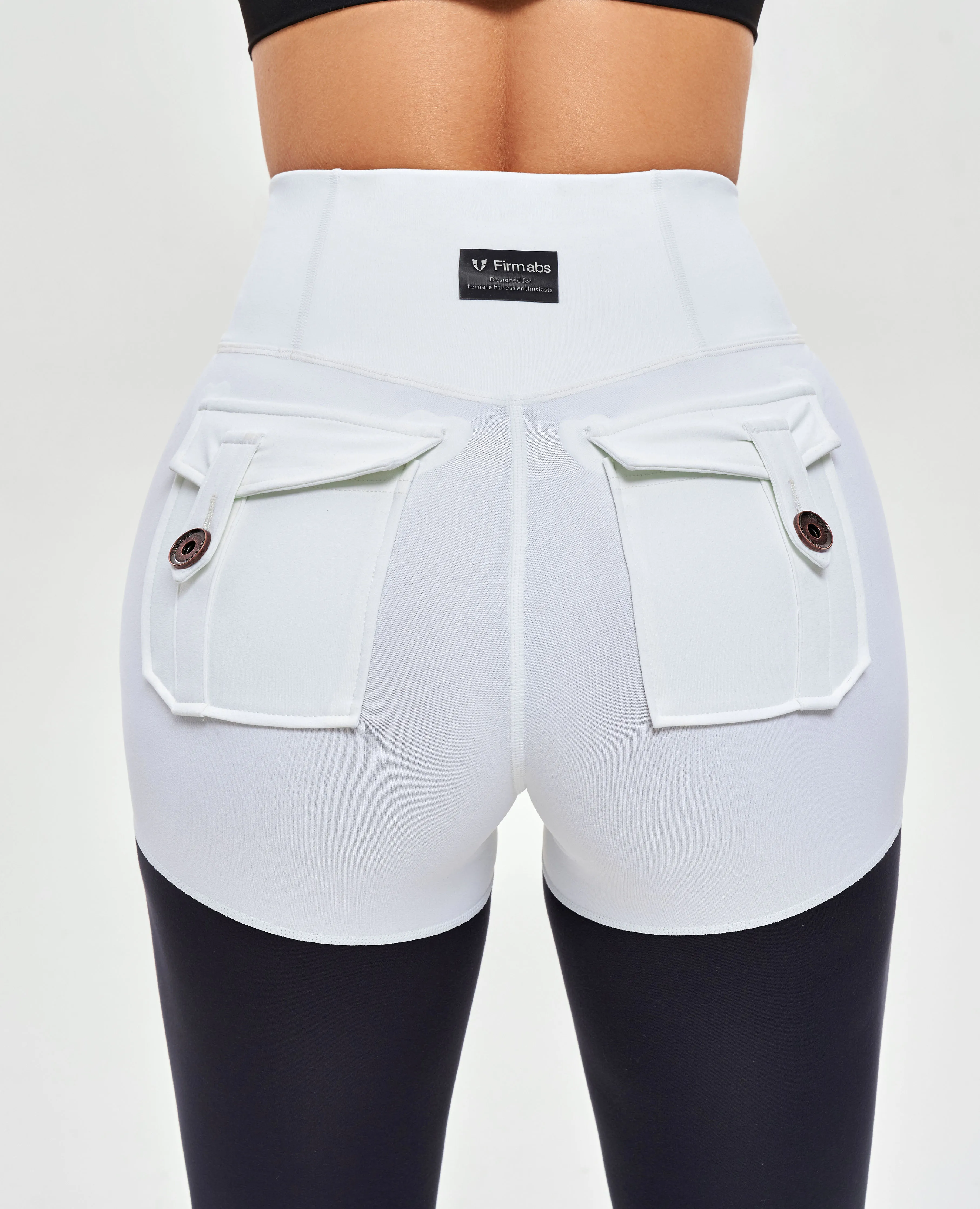 Cargo Athletic Leggings - Black and White Extra Soft Morning Jog