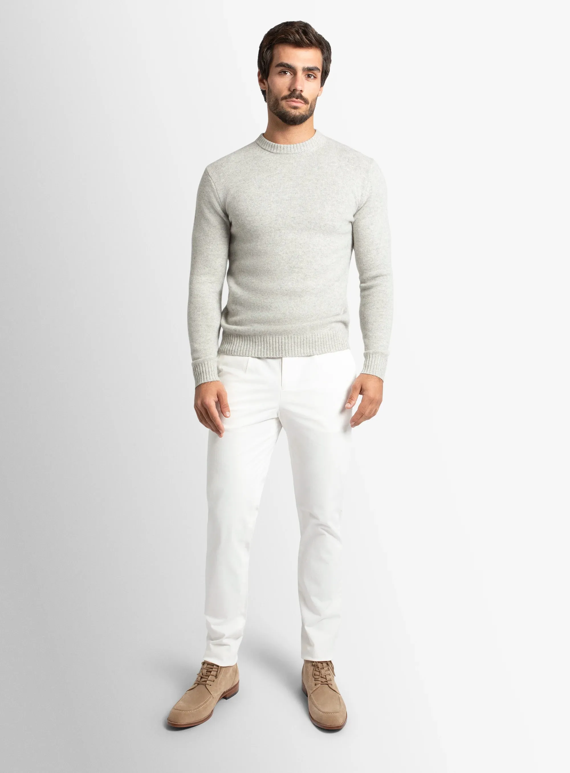 Carmine Ecru White Chino Pants MachineWashableFabric Cozy Stretch