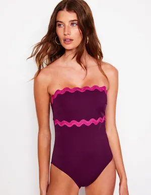 Giant Rik Rak Swimsuit-Chocberry, Jewel Anti Snag Fabric