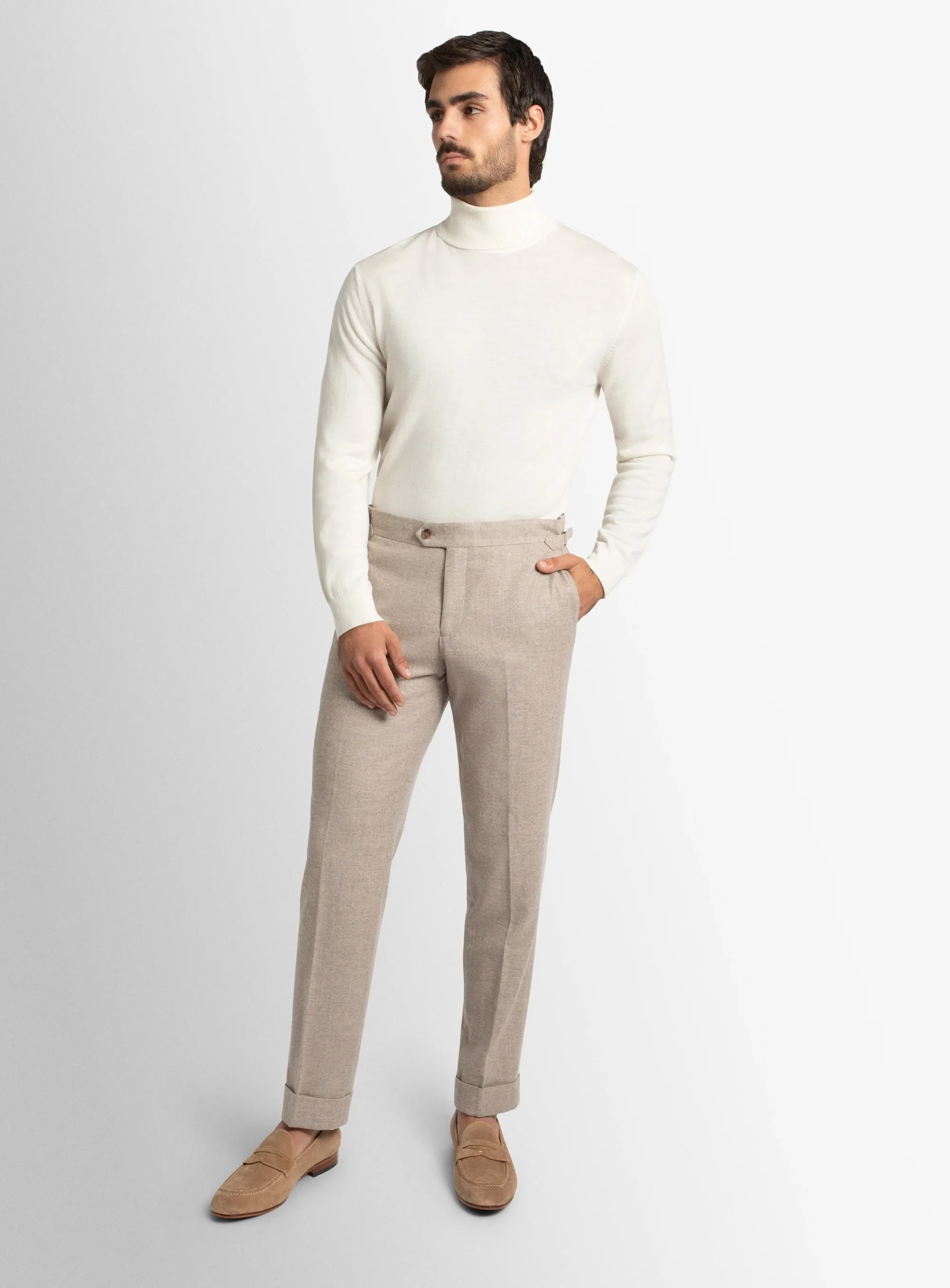 UVProtection Wide-leg cut Argenta Flannel Fawn Trousers