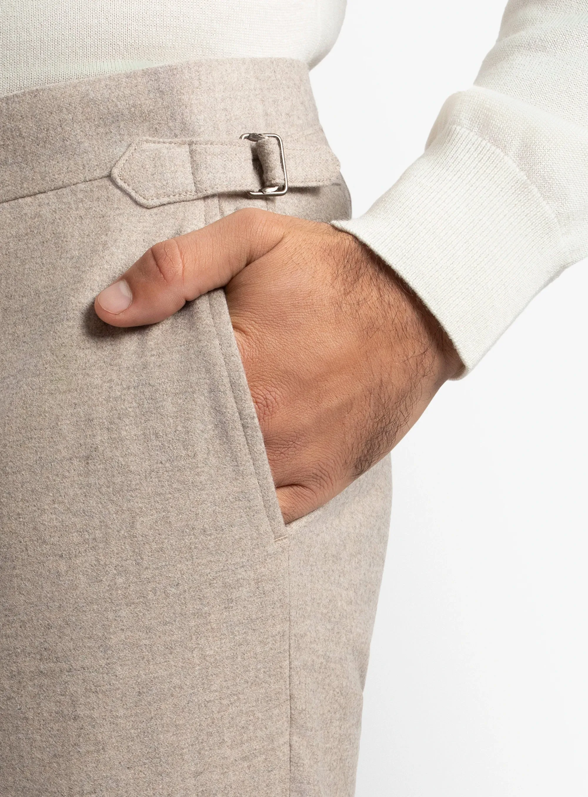 EcoFriendlyMaterial Argenta Flannel Fawn Trousers