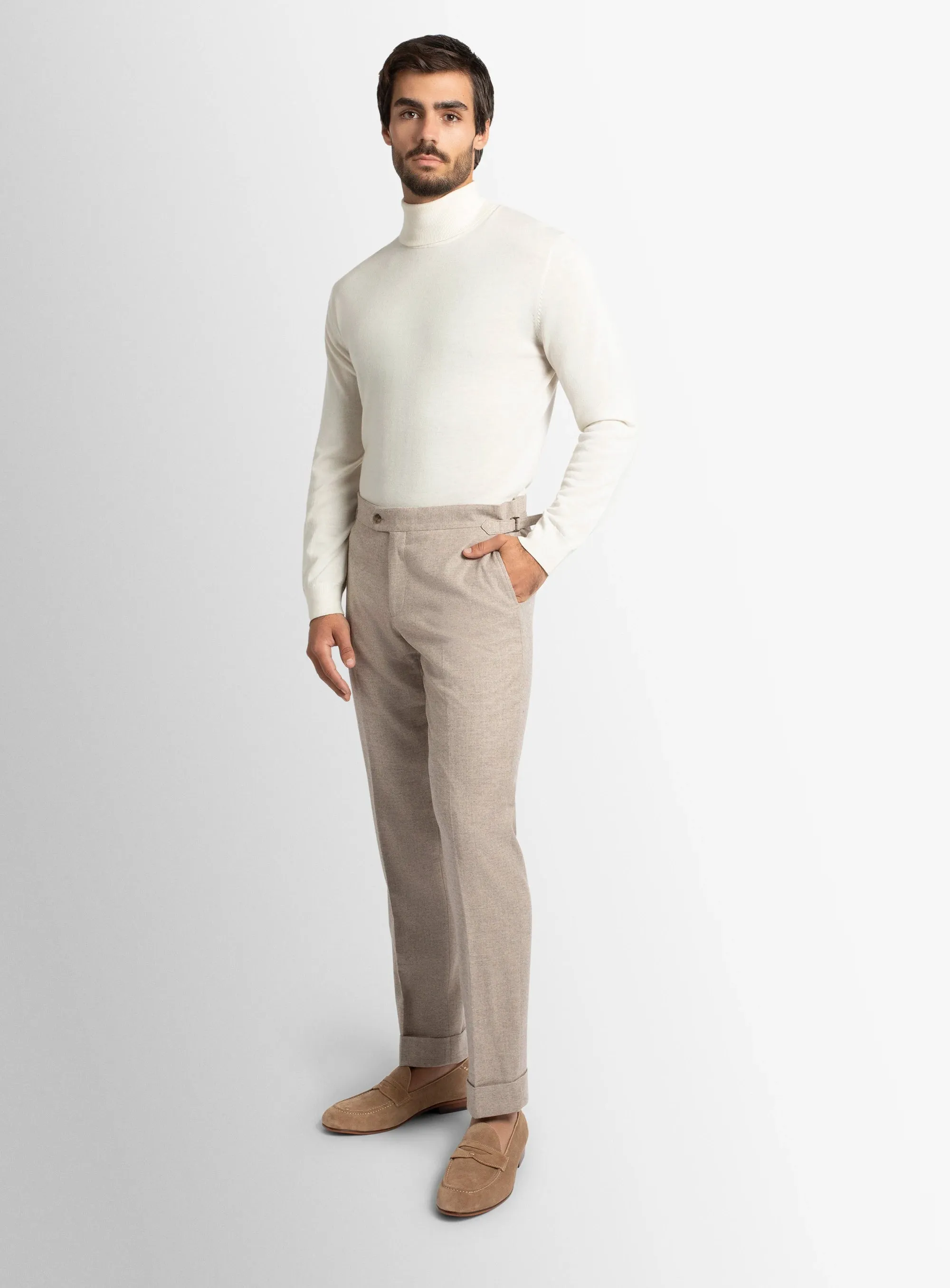 Flattering Comfort Wear Argenta Flannel Fawn Trousers