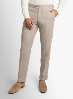 Argenta Flannel Fawn Trousers Solid shade All Season Versatility