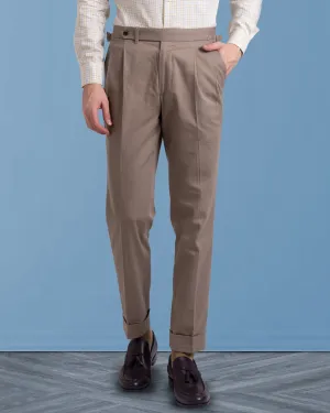Pleated Sondrio Drab Twill Pant Relaxed Comfort Fit Indoor Comfort
