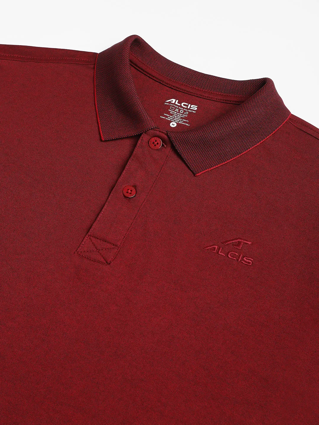 Alcis Men Maroon & Black Anti-Static Slim-Fit Metro Athleisure Polo T-Shirt Urban Style Summer Staple