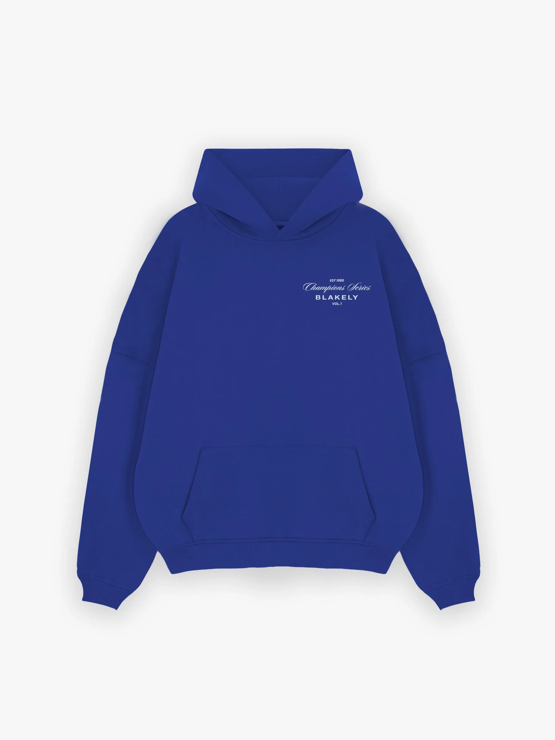 Champions Relaxed Hoodie - Cobalt Blue Minimalist Stitching Gerbil like