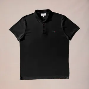 Reinforced Shoulders LowProfile Seam Tape Retro III Polo - Nero